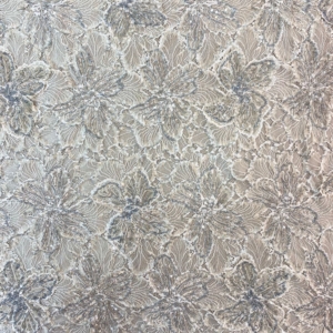 Gri Çiçek İşleme Dantel Desen